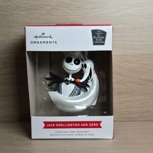 Hallmark Jack Skellington and Zero Nightmare Before Christmas Ornaments 3HCM2237